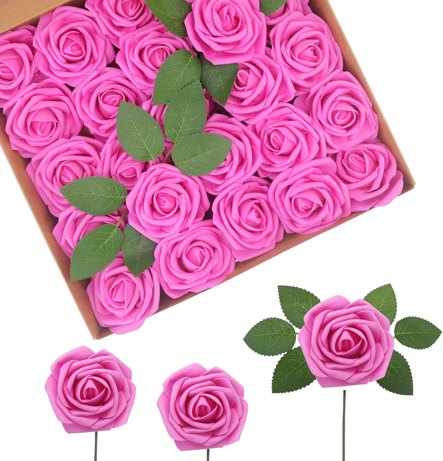 Beige Artificial Flowers — 3" — Regular 3" - 100pcs