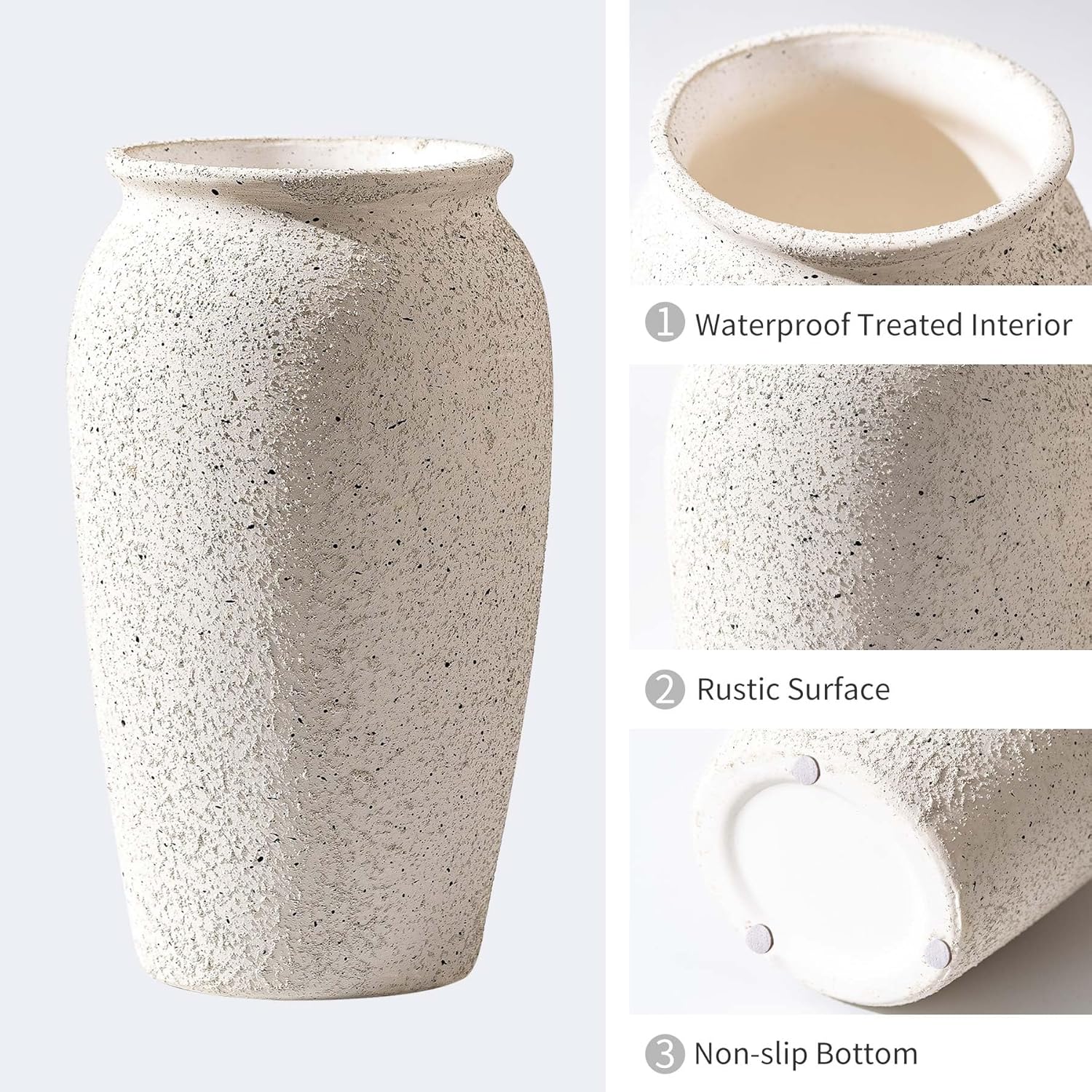 Vintage Farmhouse Orange Flower Vase — 8" - View 3