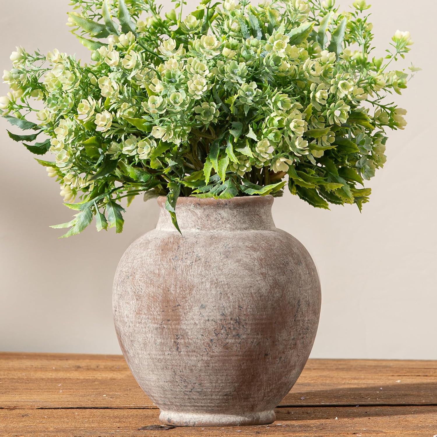 Farmhouse Brown Flower Vase — 11" — 6"h - Rustic