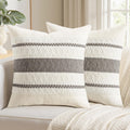 Boho Beige Pillow Cover — 18" — 20" x 20" (Pack of 2)