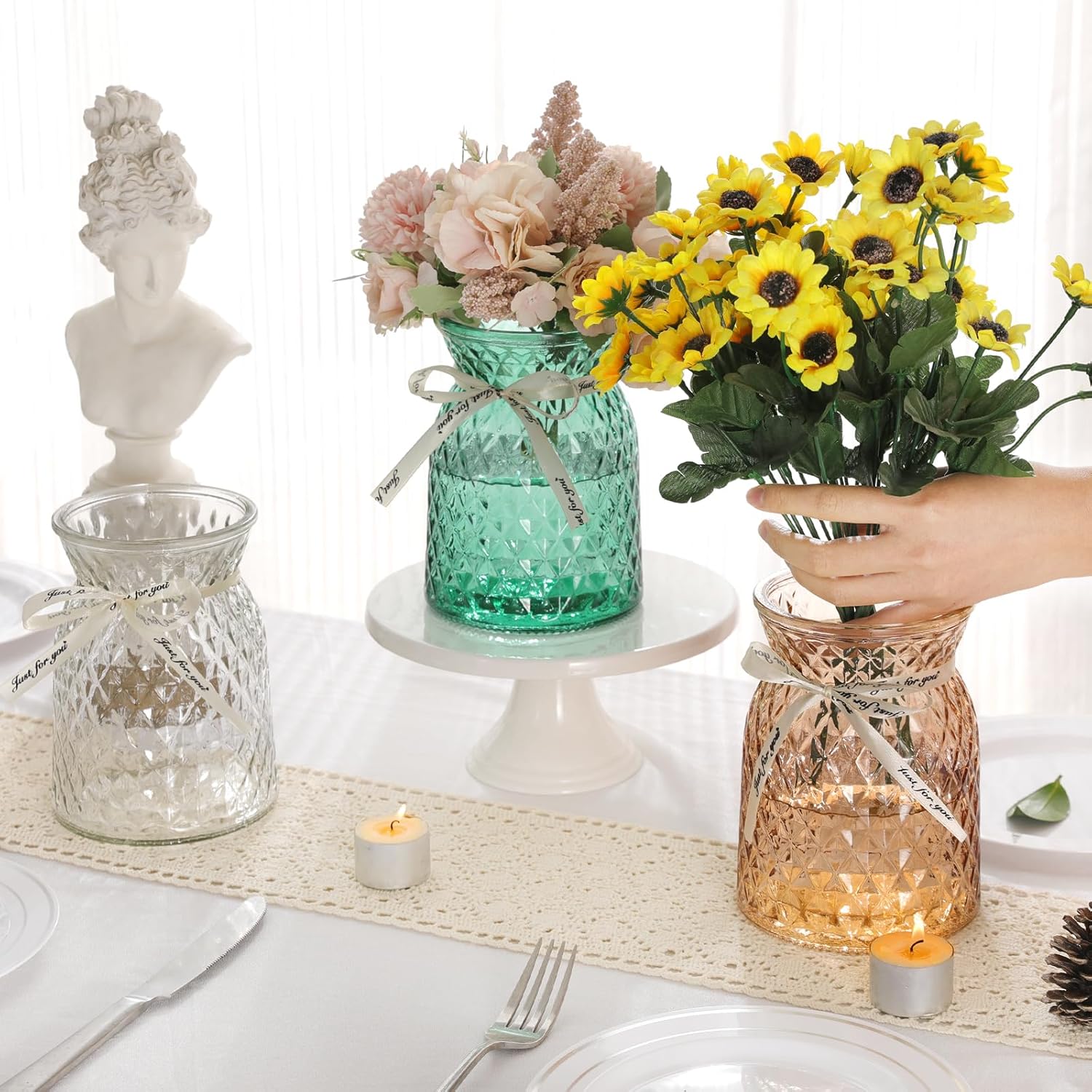 Vintage Grey Flower Vase — 6.3" - View 5