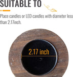 Farmhouse Wood Pillar Candle — 3.9" - View 6