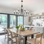 Adjustable Farmhouse Metal Chandelier — 9-Light - View 3