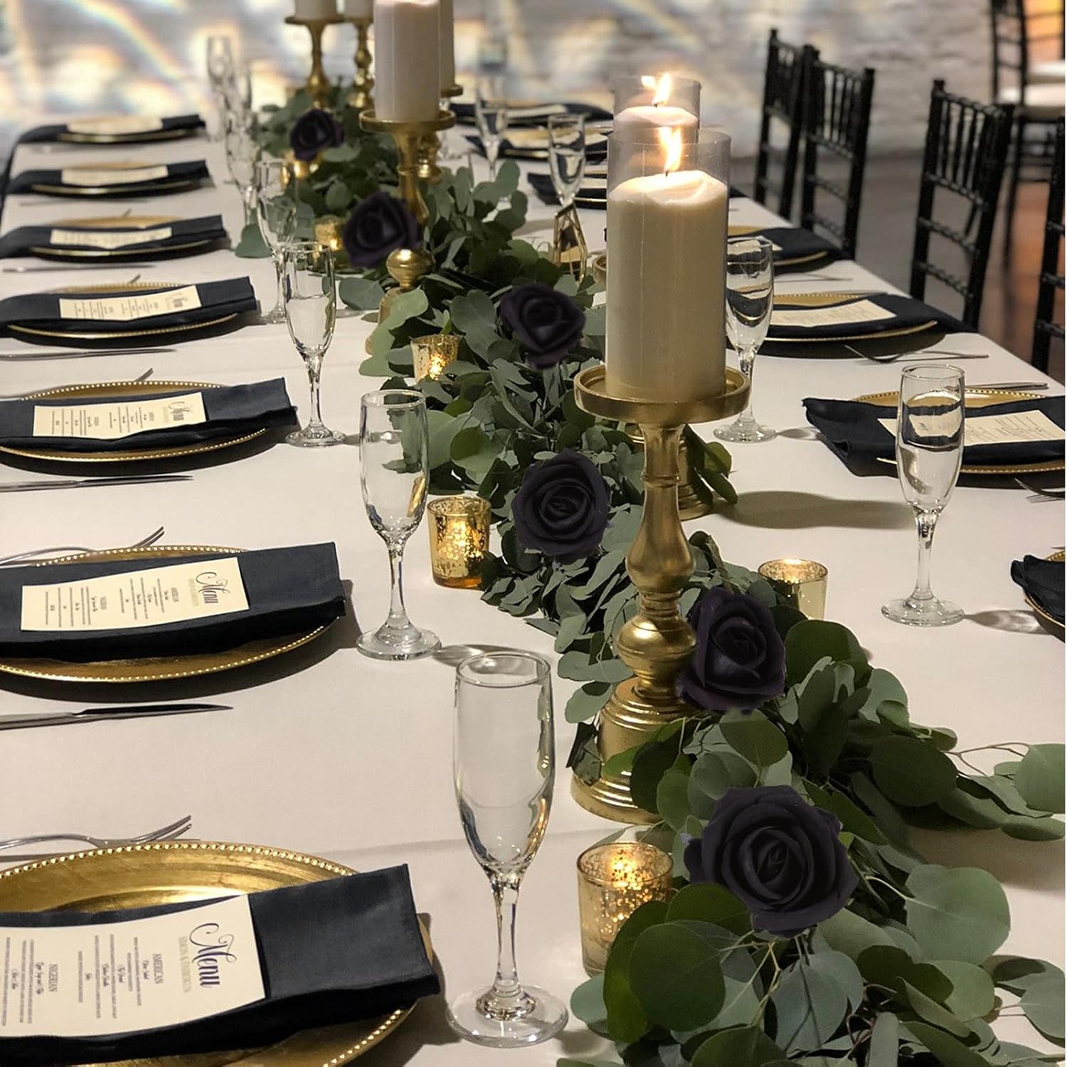 Velvet Luxe Black Artificial Flowers - View 5