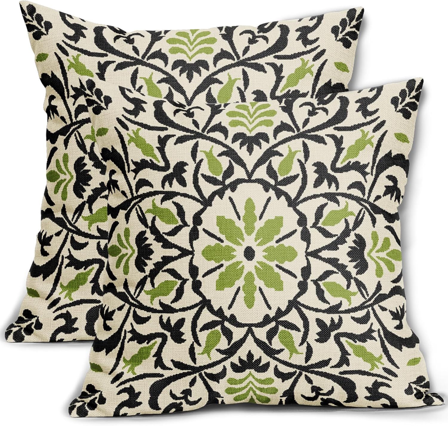 Linen Boho Black Pillow Cover — 18" — 18" x 18" (Pack of 2)