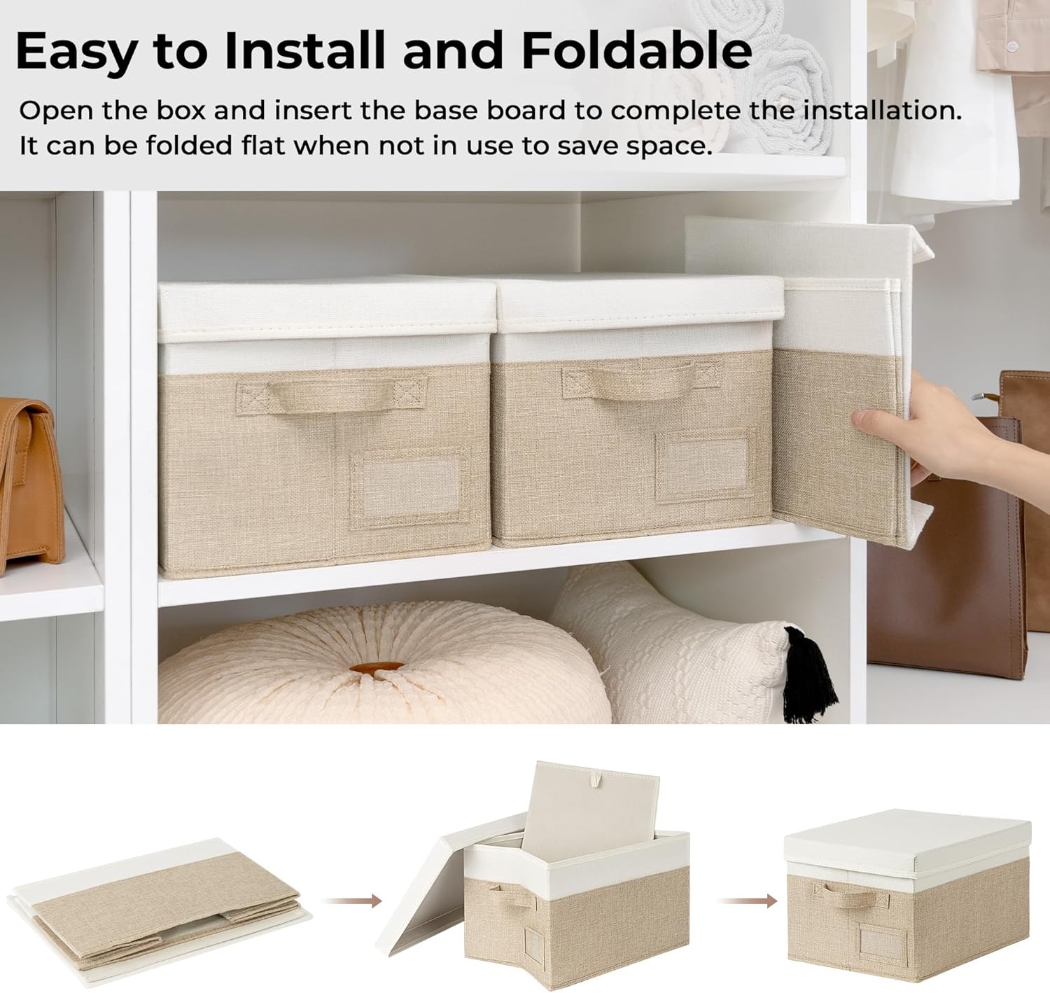 Linen Beige Storage Bin - View 3