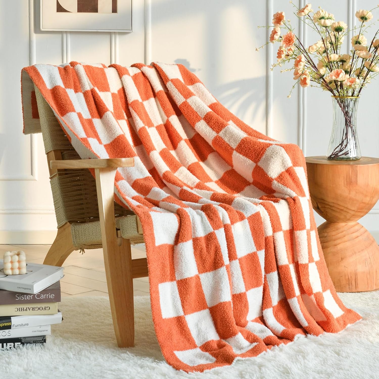 Beige Throw Pillow — 50" — Orange
