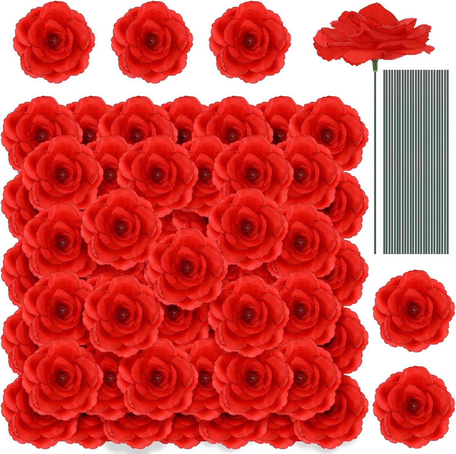 Black Artificial Flowers — Red