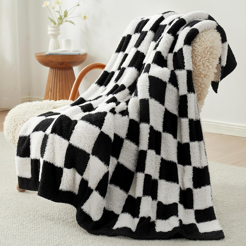 Beige Throw Pillow — 50" — Black White