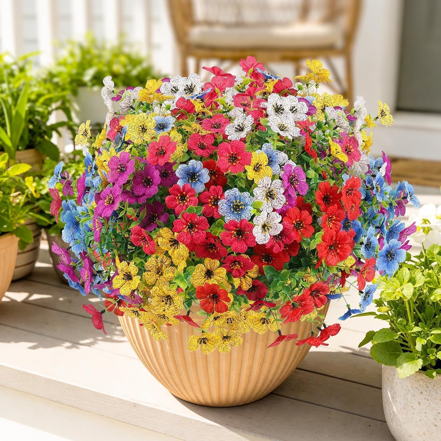Blue Faux Plant — Multi Color