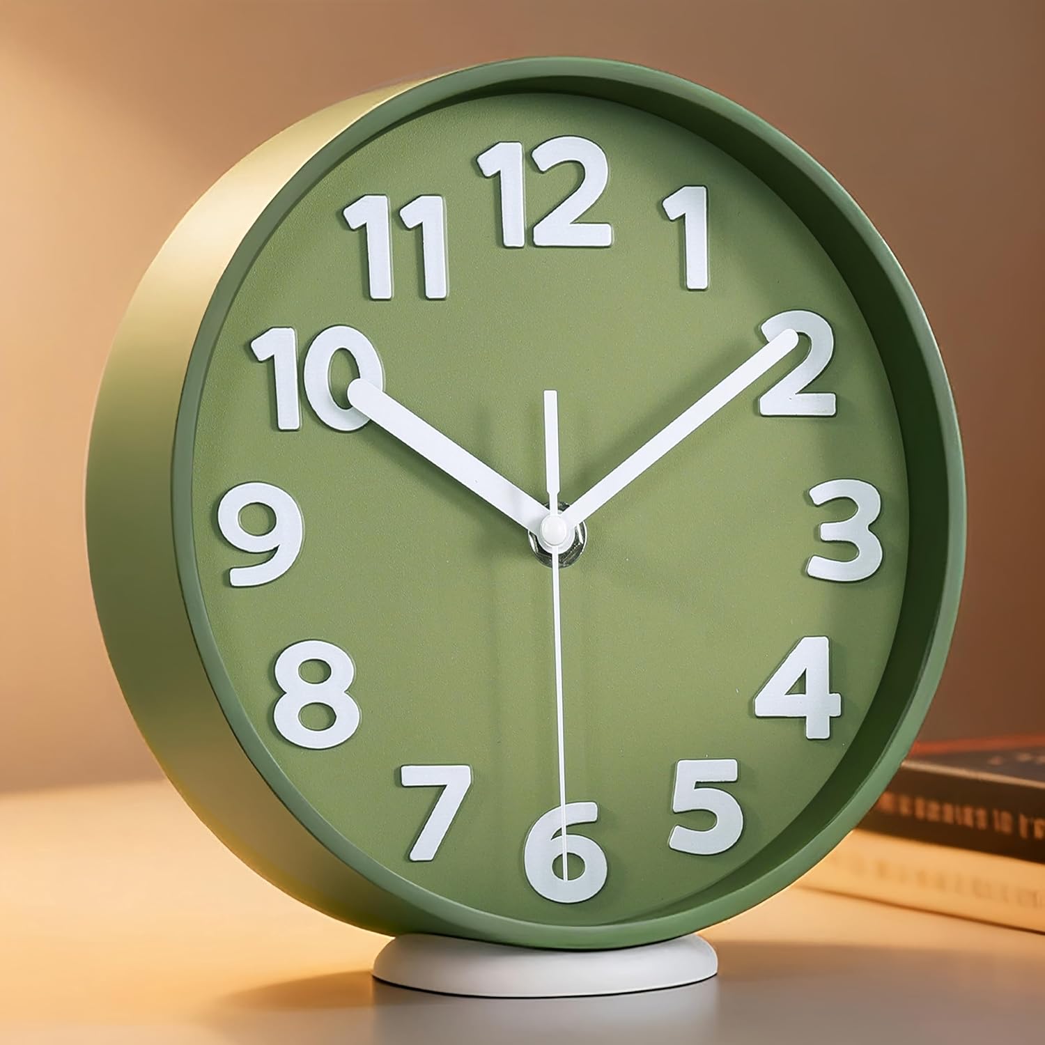 Modern Black Wall Clock — 12" — 7.5''green