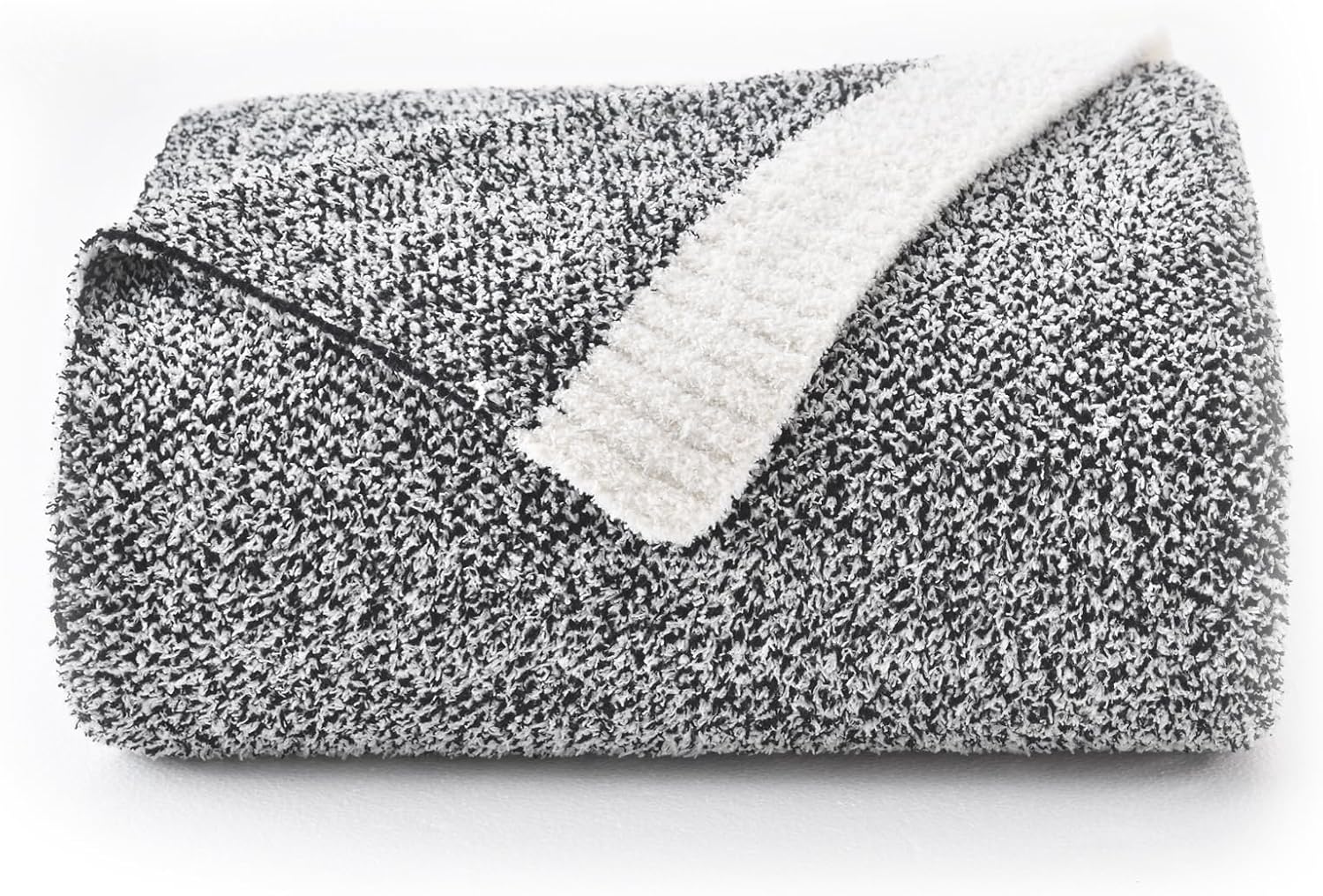 Knit Beige Throw Pillow — 50" — Black