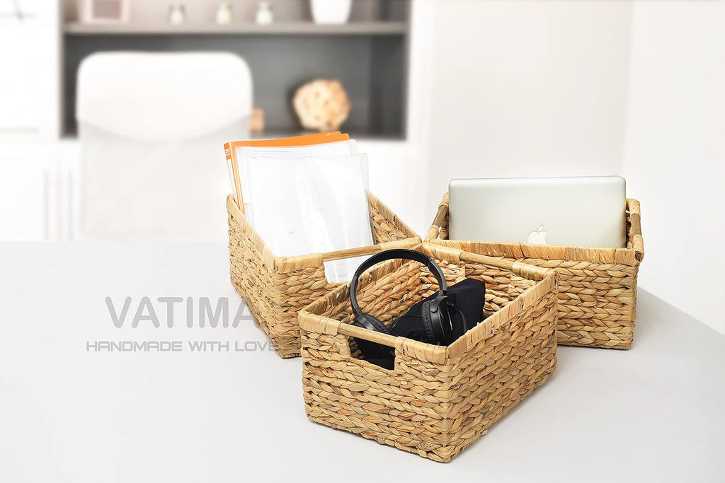 Rectangular Beige Basket — 14.5" - View 4