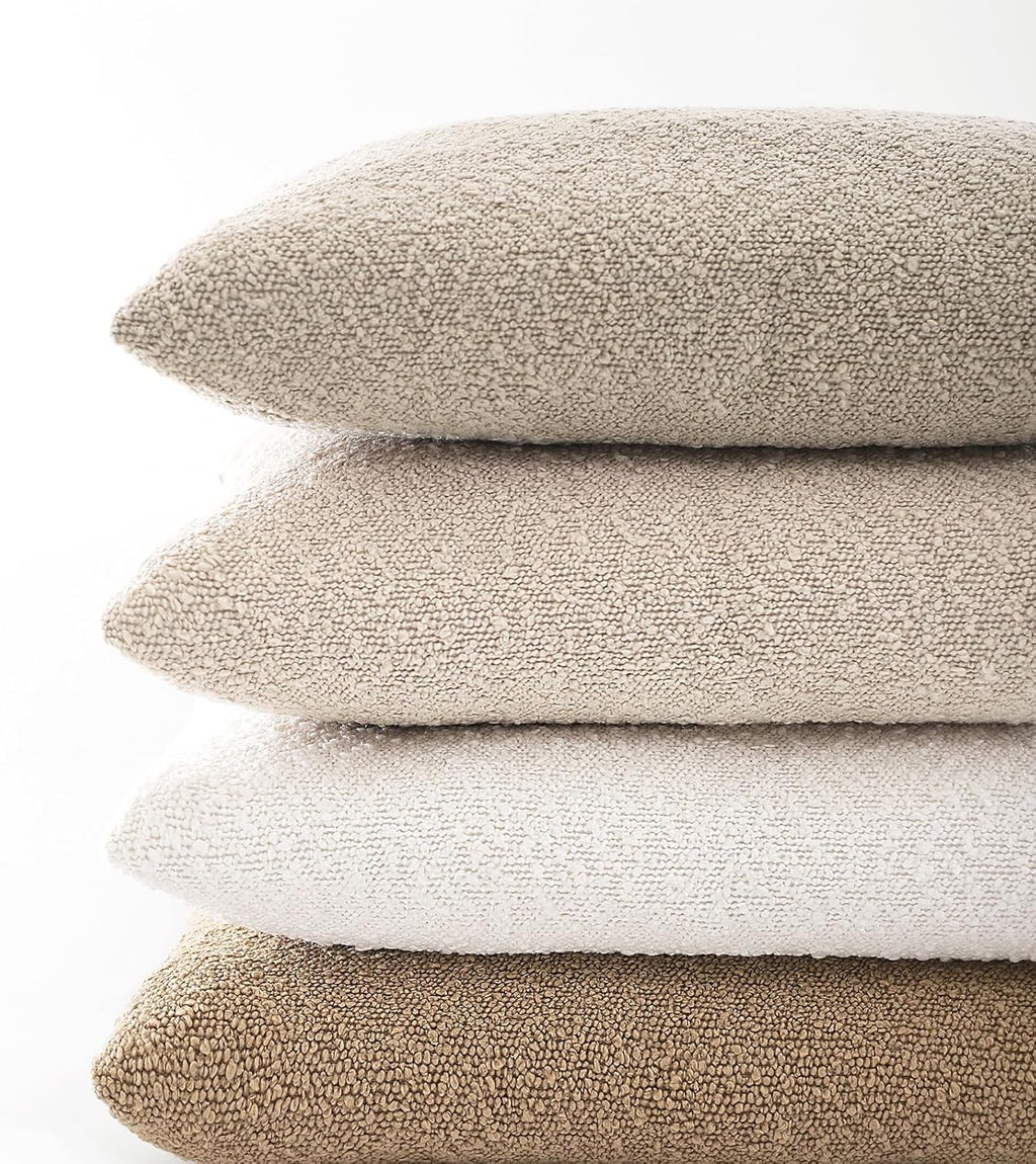 Boucle Beige Throw Pillow Cover — 22" - View 6