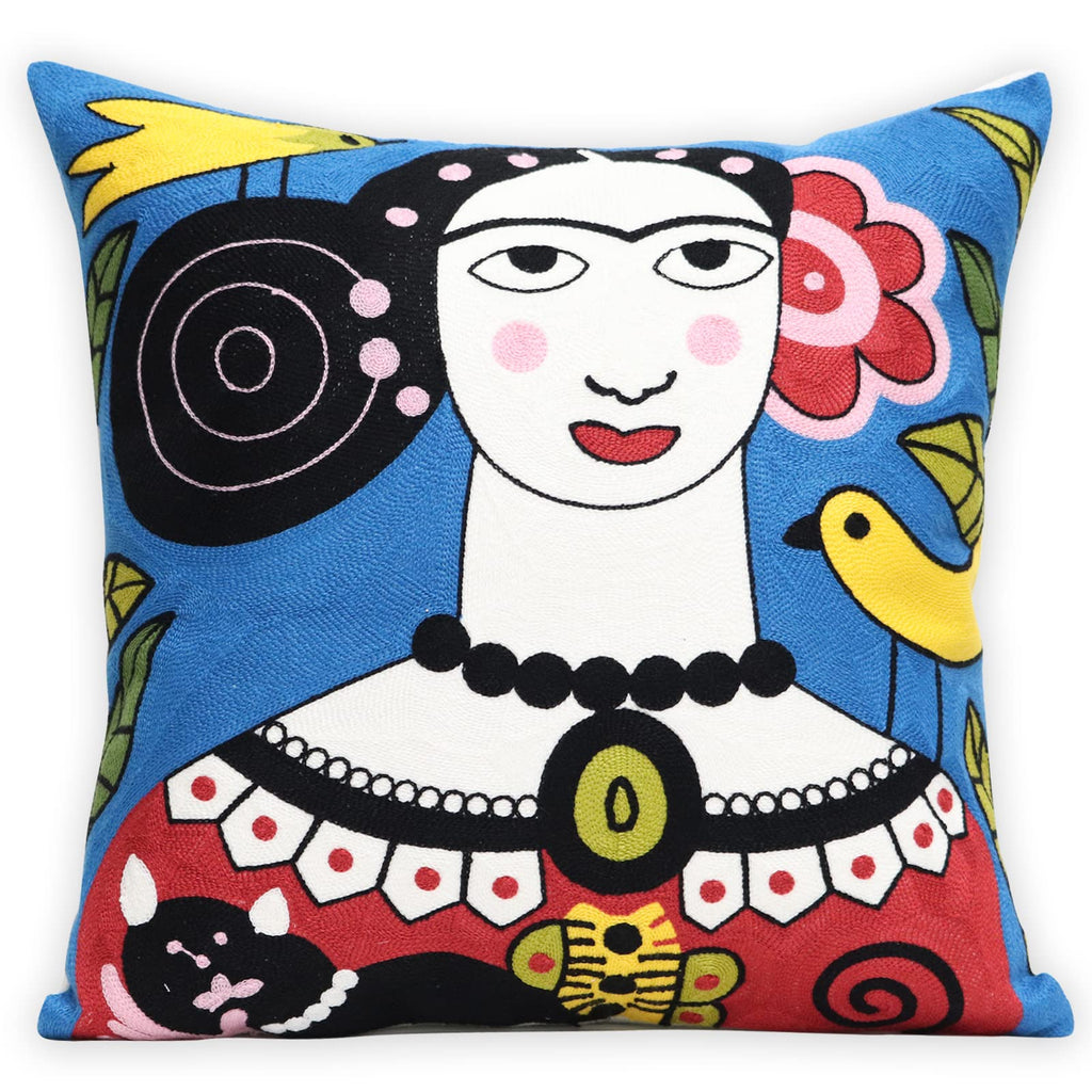 Blue Throw Pillow Cover — 18"