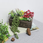 Rectangular Farmhouse Wood Faux Succulent - View 7
