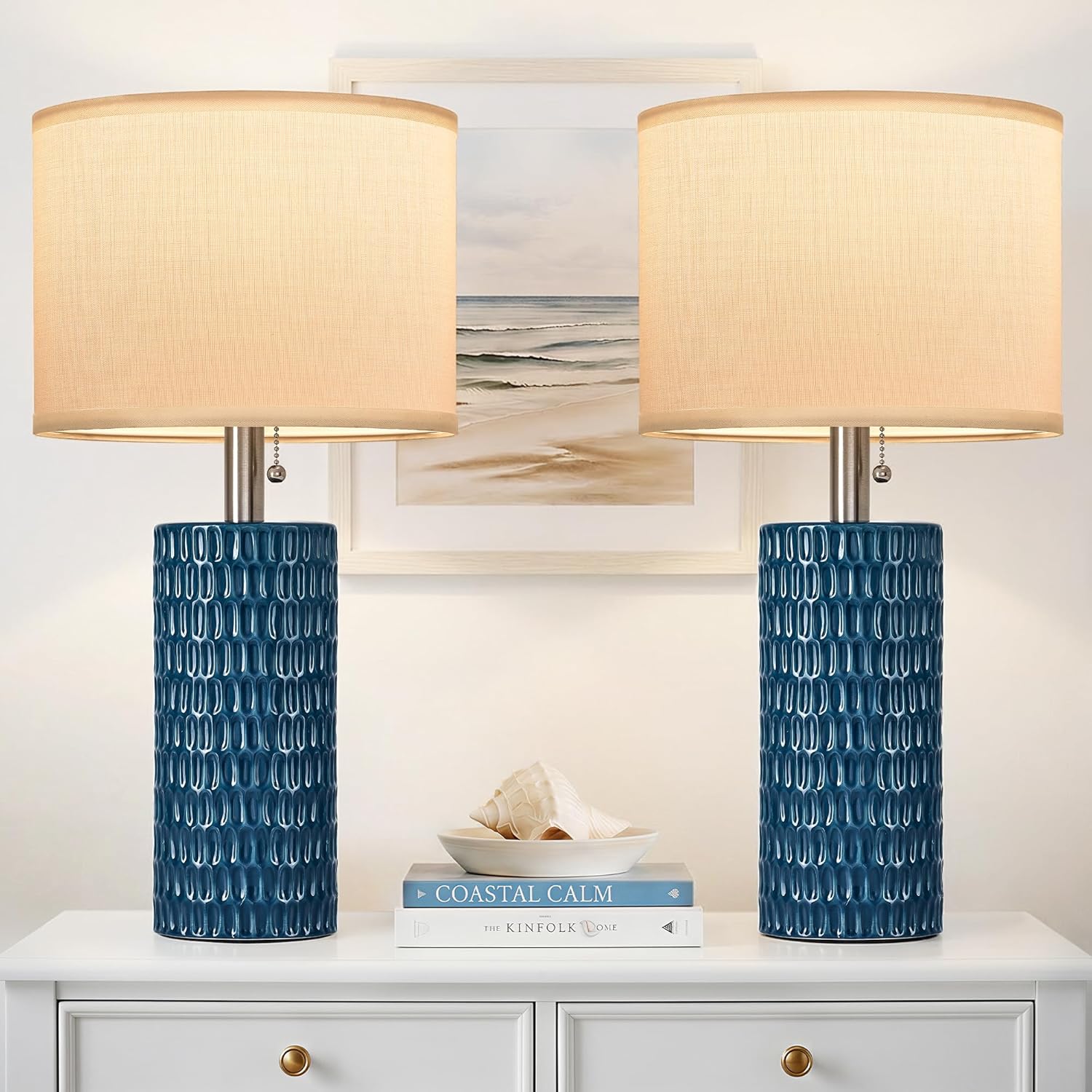 Modern Blue Table Lamp — 20" — Blue
