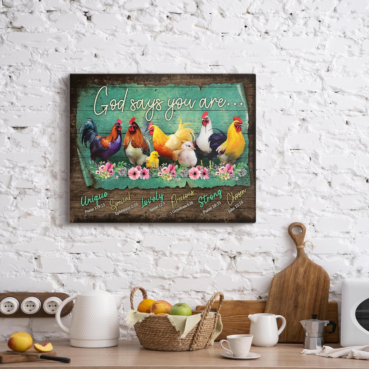 Framed Farmhouse Fabric Wall Decor — 12" - View 2
