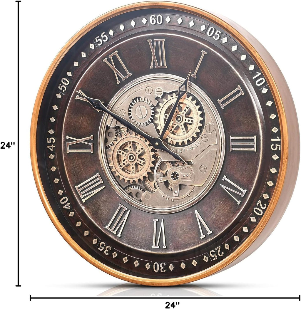 Oversized Farmhouse Beige Wall Clock — 24" - View 10