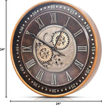 Oversized Farmhouse Beige Wall Clock — 24" - View 10