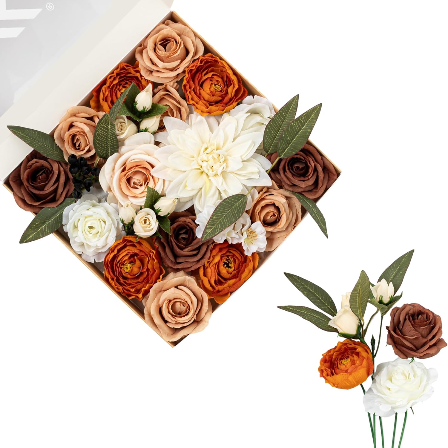 Beige Artificial Flowers — Retro Cream Brown