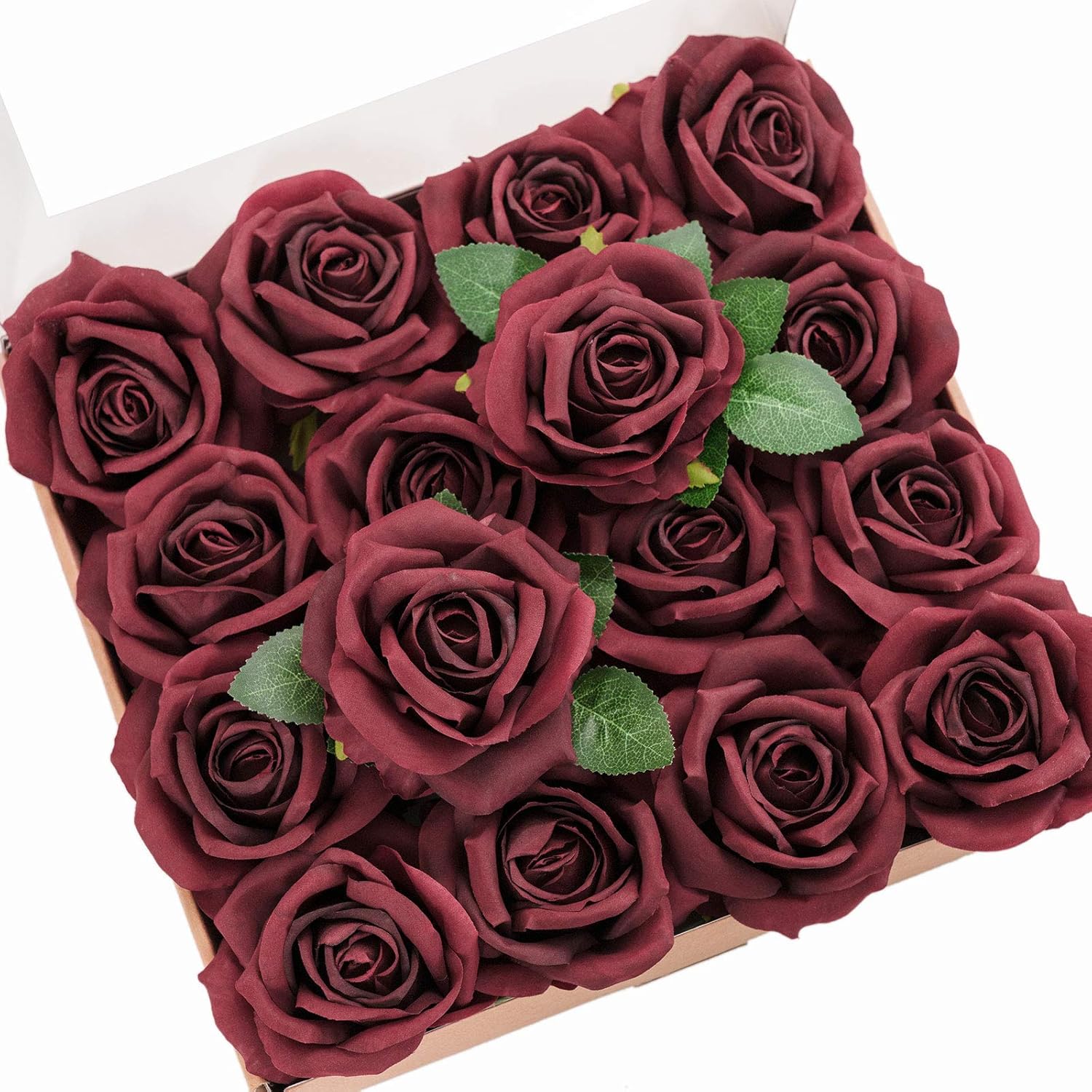 Beige Artificial Flowers — 3.5" — Burgundy