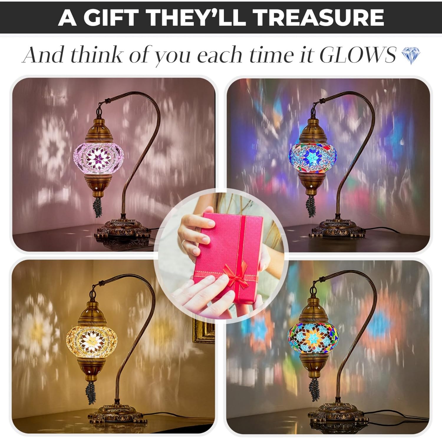 Handcrafted Boho Black Table Lamp — 15" - View 6