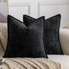 Chenille Boho Beige Throw Pillow Cover — 18"