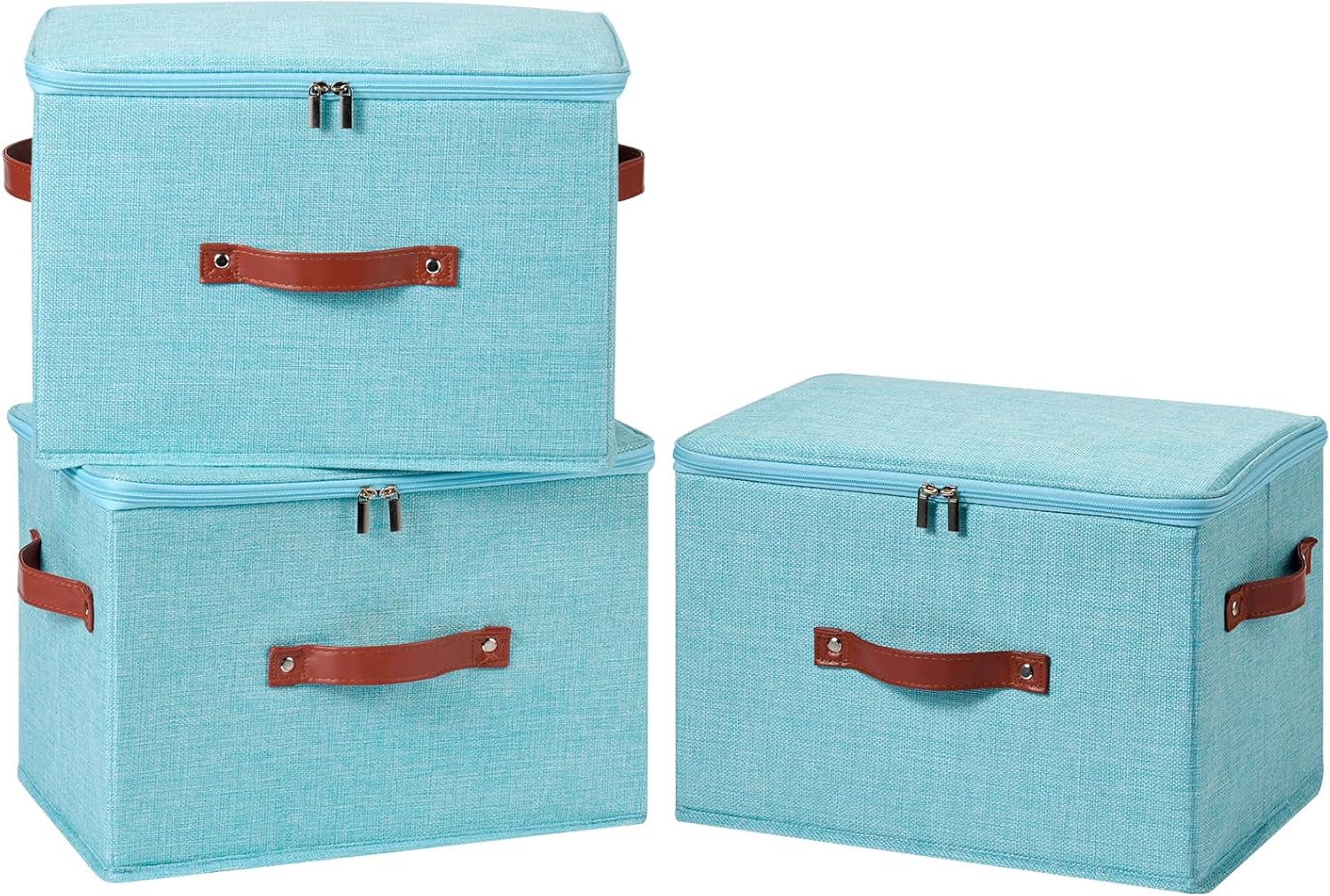 Linen Beige Storage Bin — Set of 1 — Large ( Pack of 3 )