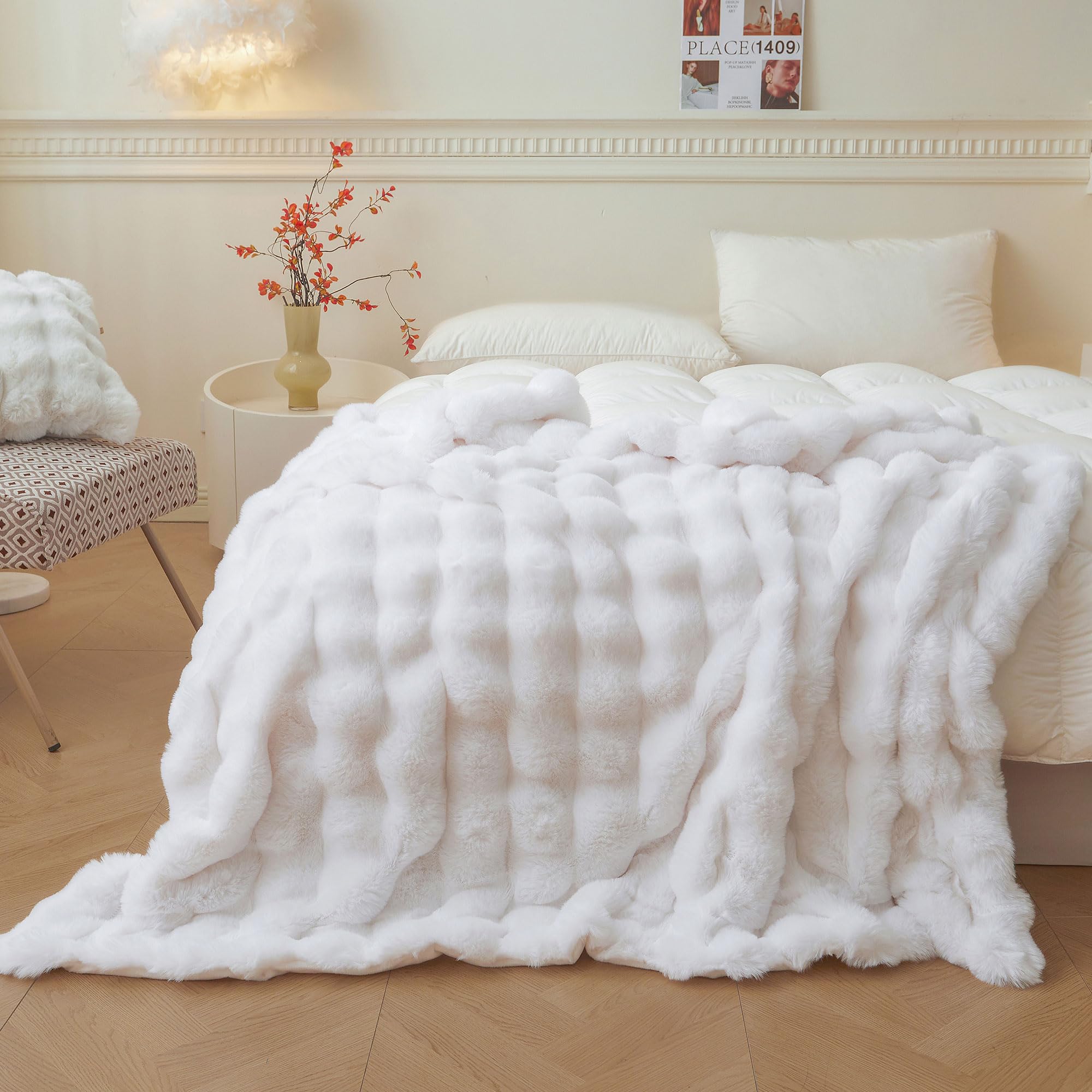 Luxe Beige Throw Pillow — 60"