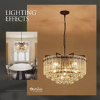 Round Luxe Black Chandelier — 10-Light - View 6