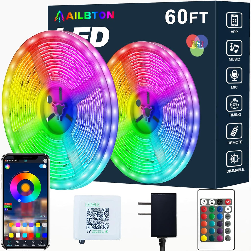 Color Changing Rattan LED Strip Lights — 60FT