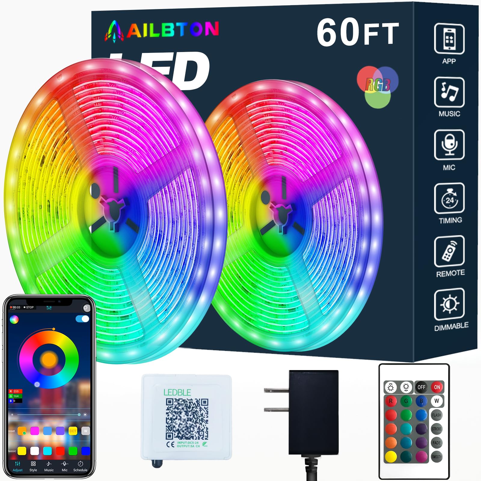 Color Changing Rattan LED Strip Lights