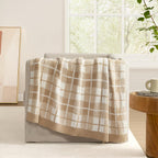 Knit Beige Throw Pillow — 50" - View 2