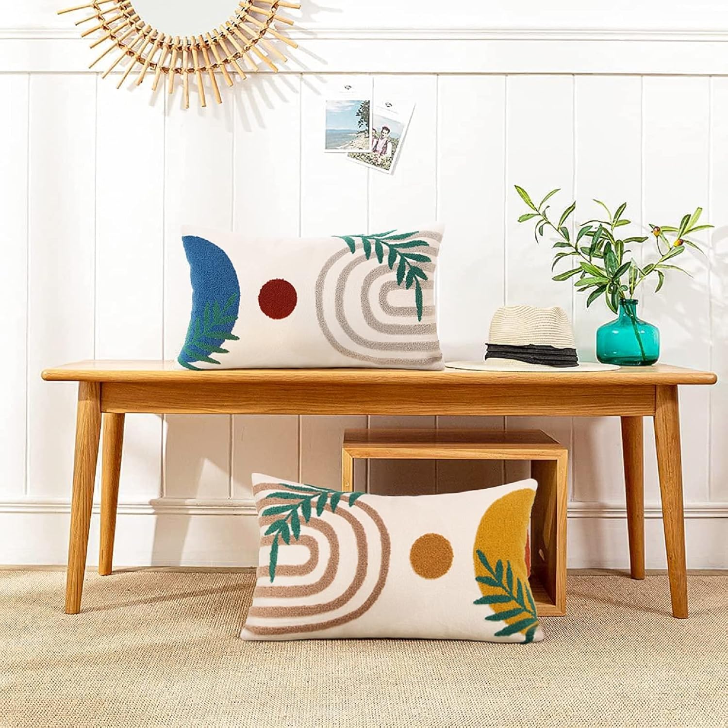 Lumbar Boho Fabric Pillow Cover — 20" - View 5