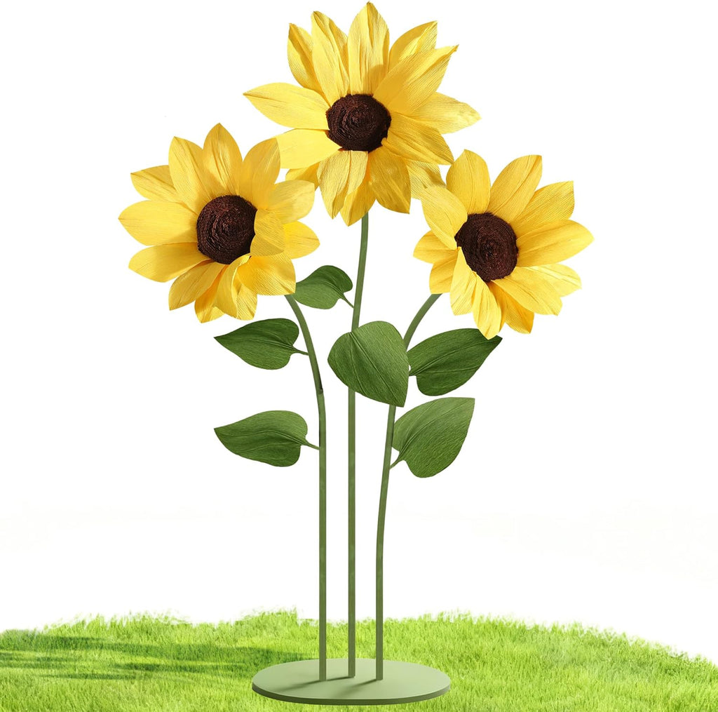 Beige Artificial Plant — Yellow Sunflowers