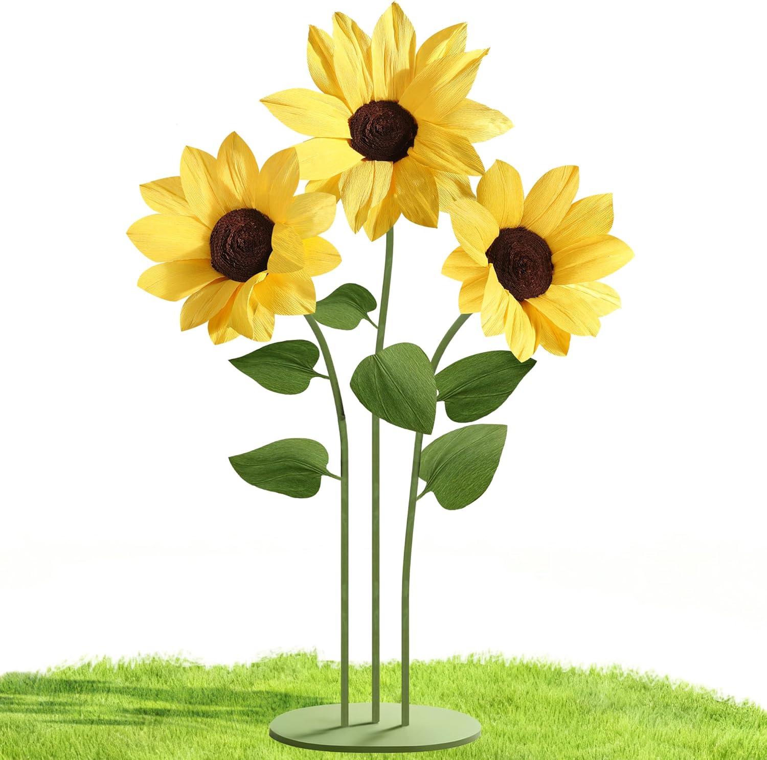 Beige Artificial Plant — Yellow Sunflowers