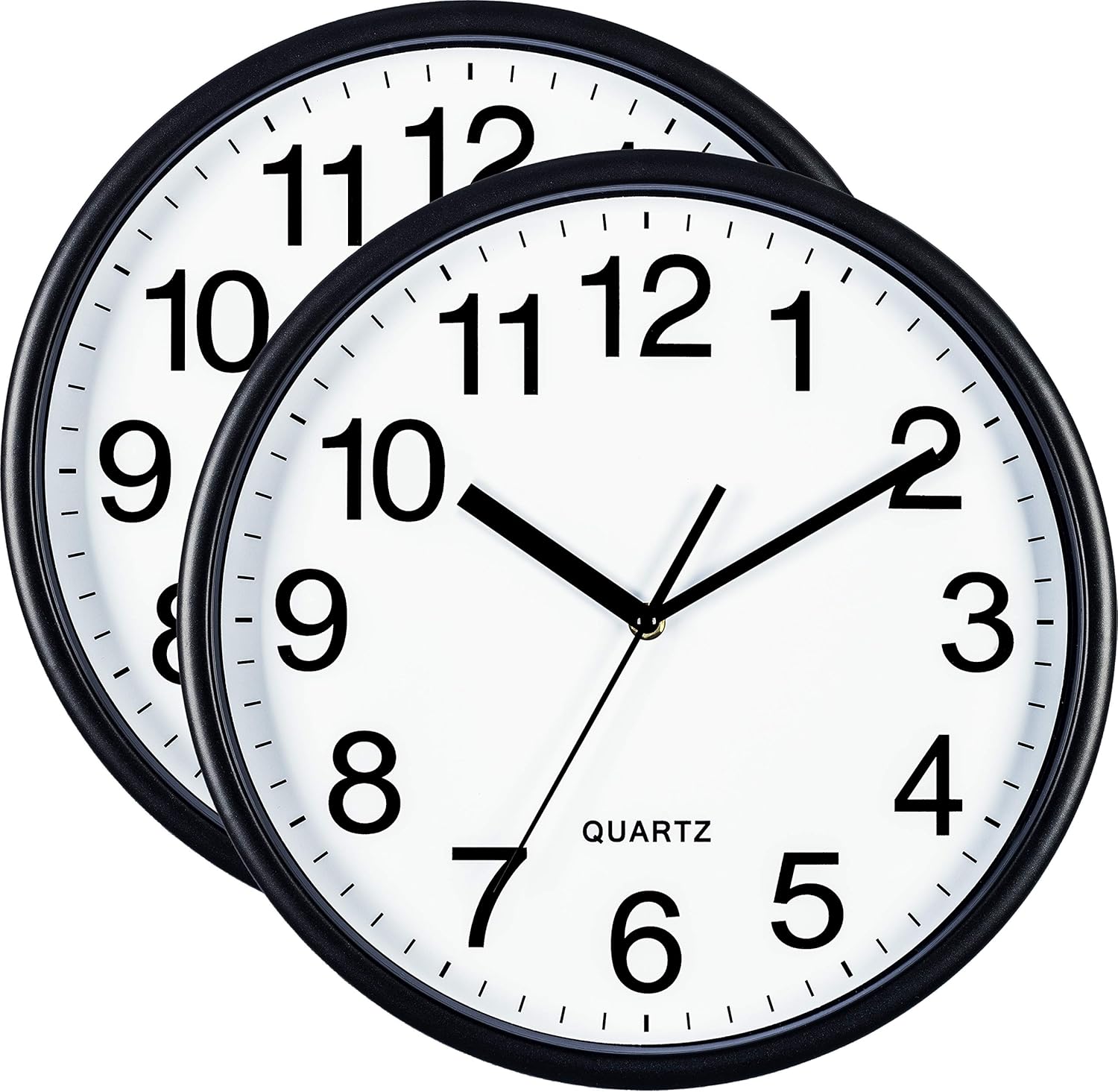 Battery Operated Black Wall Clock — 13" — Black