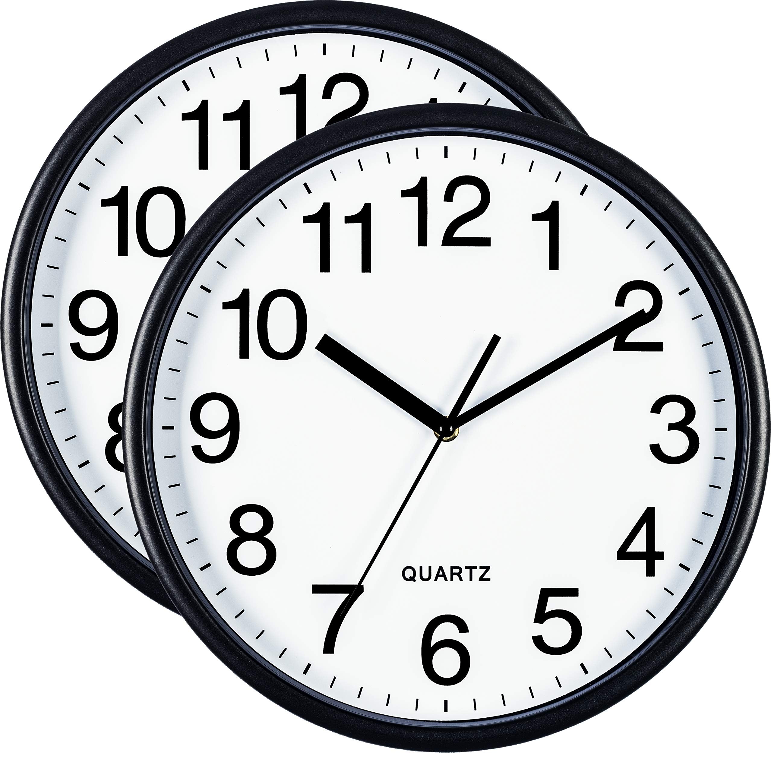 Battery Operated Black Wall Clock — 13"