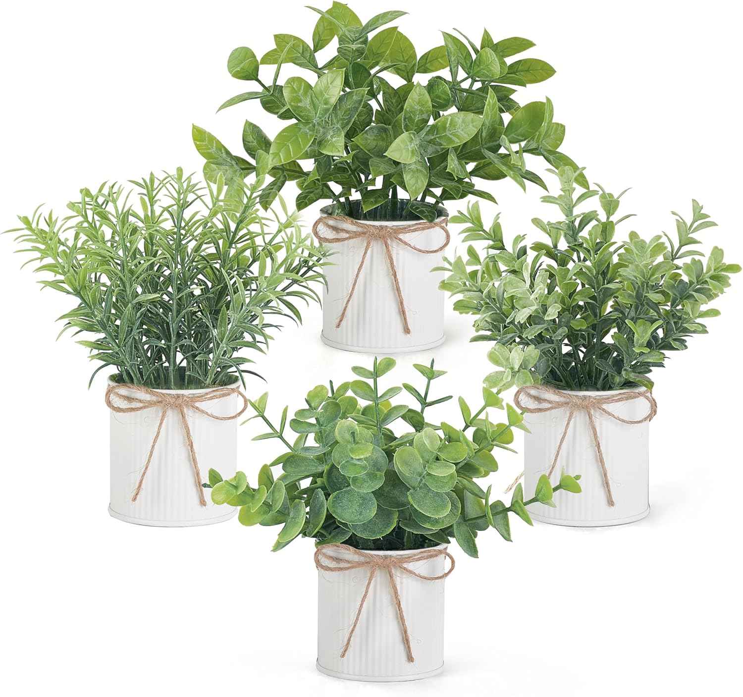 Farmhouse Black Artificial Plant — 6" — White