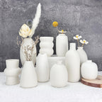 Boho White Flower Vase — Set of 10 — White-10