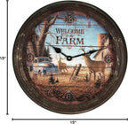 Battery-Operated Farmhouse Black Wall Clock — 15" - View 2