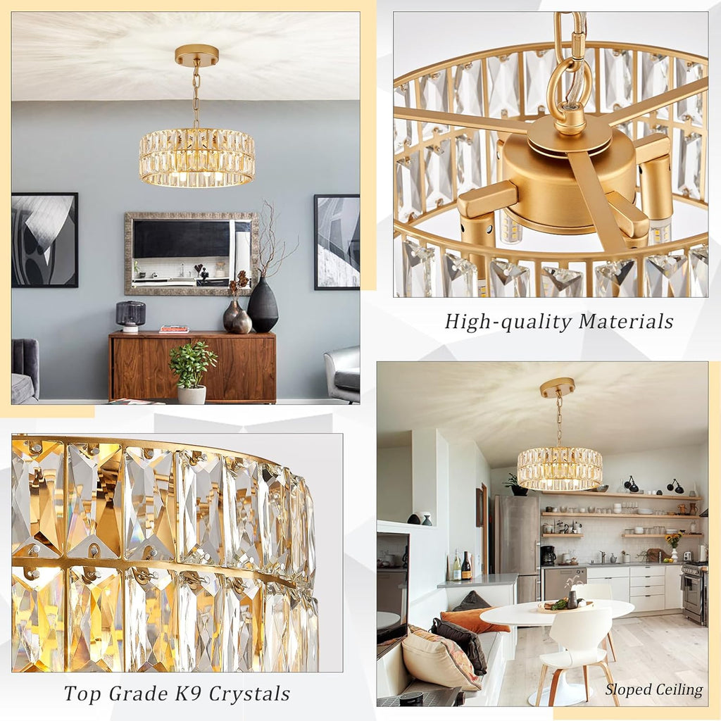 Luxe Black Chandelier — 4-Light - View 8