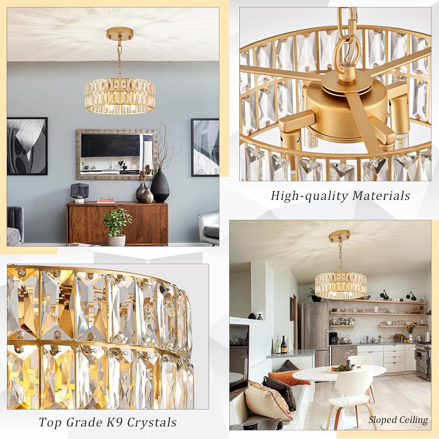 Luxe Black Chandelier — 4-Light - View 8