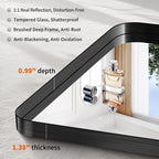 Rectangular Luxe Black Mirror — 30" - View 3