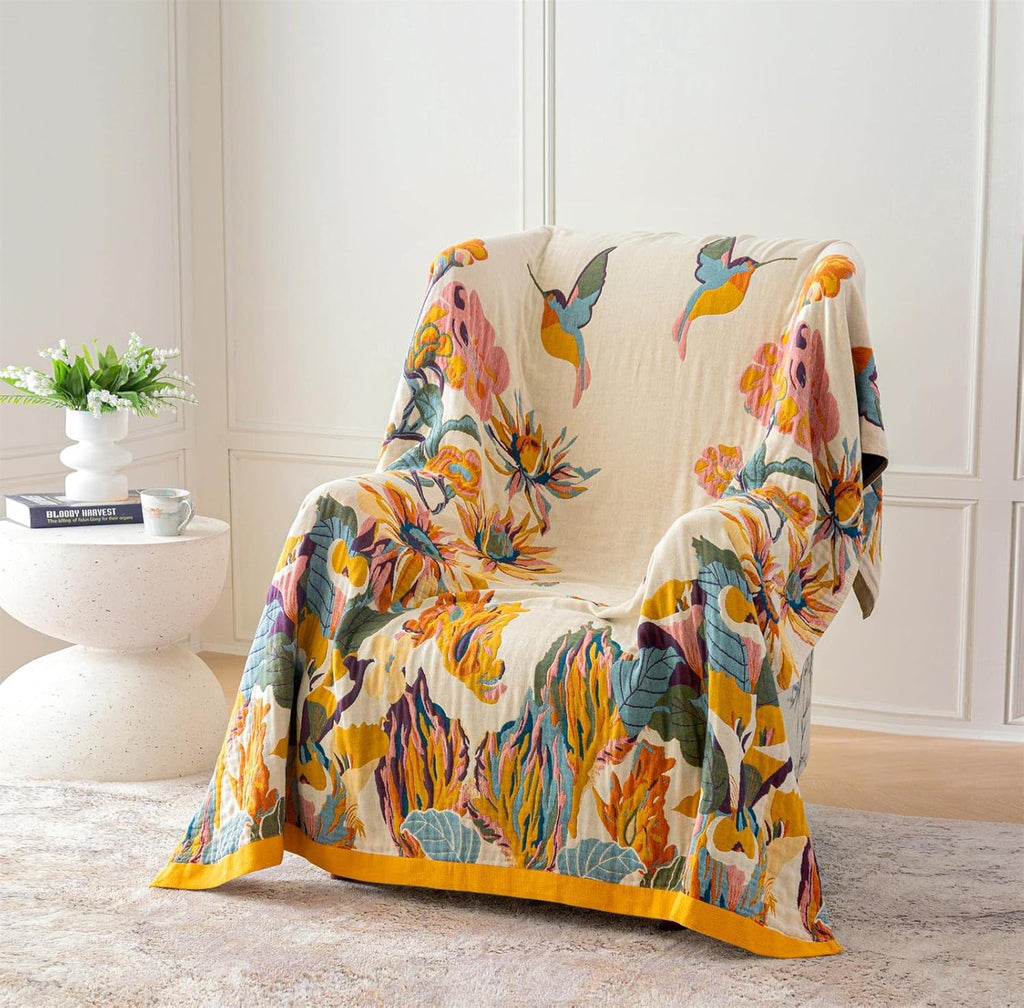 Boho Blue Throw Pillow — 60" - View 4