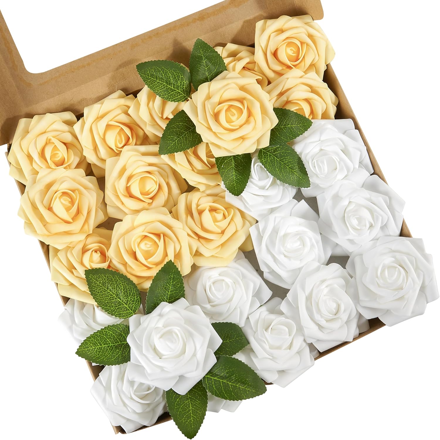 Beige Artificial Flowers — Yellow and White