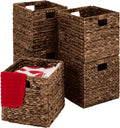 Handwoven Boho Beige Storage Basket — 5x10 — 12x12in
