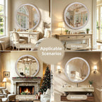 Round Farmhouse Wood Mirror — 36" - View 8