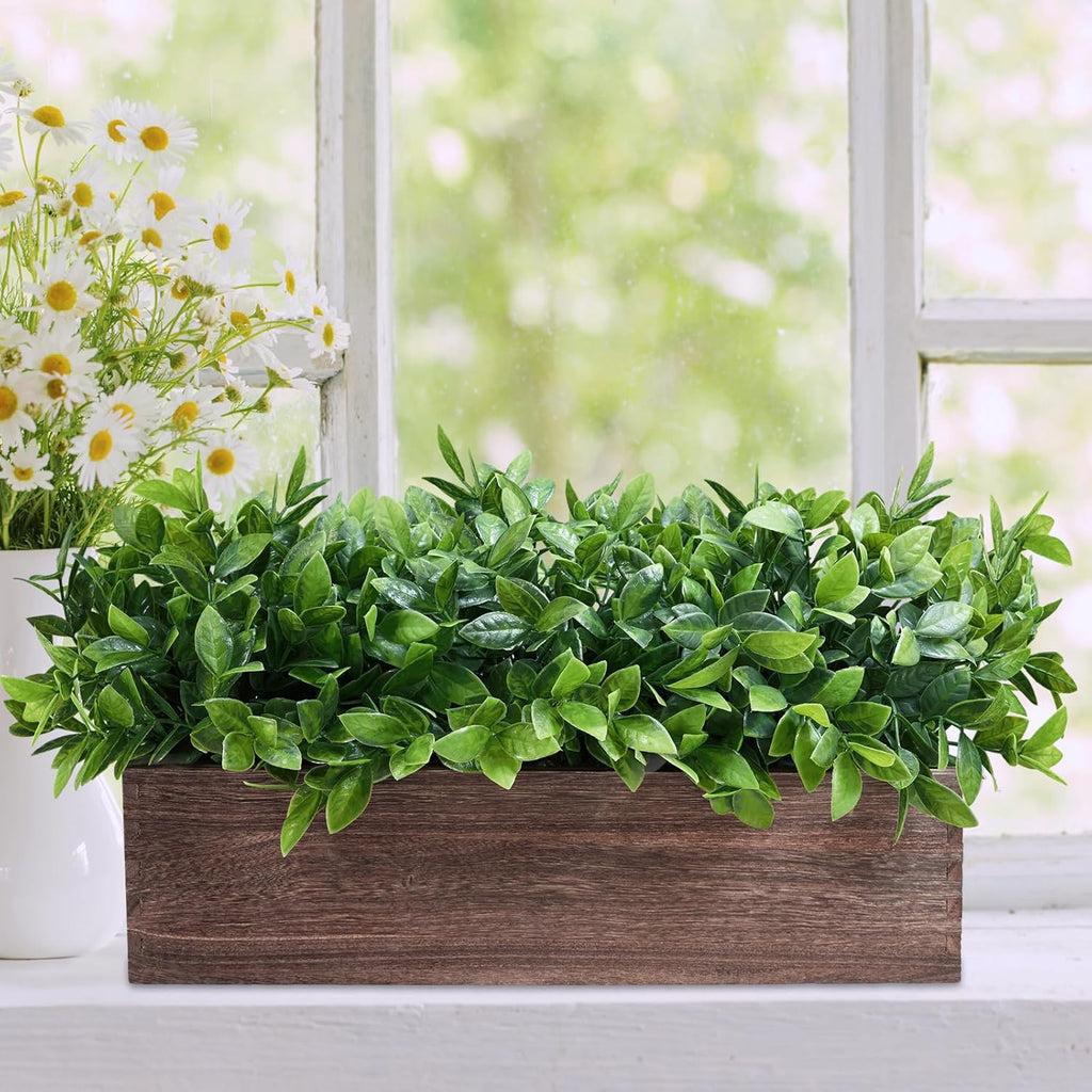 Rectangular Farmhouse Wood Artificial Plant — 14" - View 8